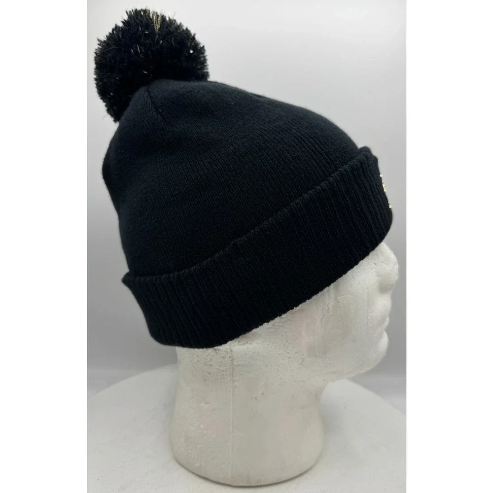 Air Jordan Youth Black and Gold Pom Beanie Youth Size